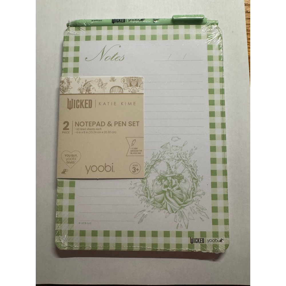 Wicked Katie Kime Notebook & Pen 2 pc Set Yoobi - Green Brand new sealed